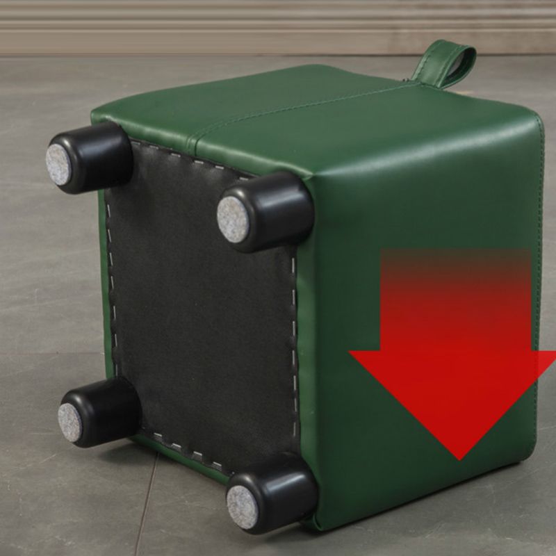 Orange Modern Standard Faux Leather Square Standard for Living Room