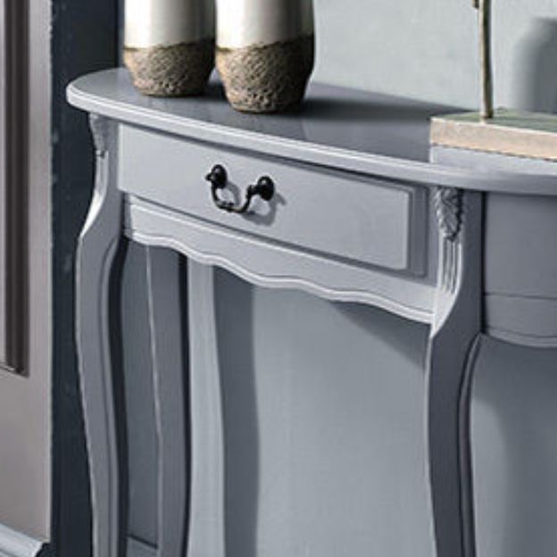 Mid-Century Modern Console Table with 1 Drawer and 4 Wooden Legs