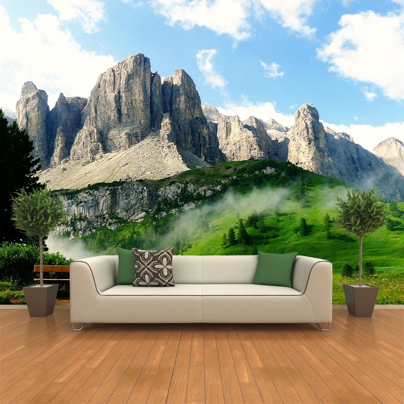 Soft Color Mountain Mural Decal Wallpaper Customized Wall Covering for Sitting Room