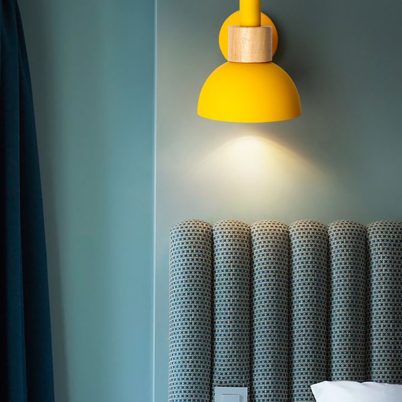 Lámpara de montaje de pared de decoración de macarrones 1 cabezal de estilo nórdico de estilo de estilo para el corredor de cabecera