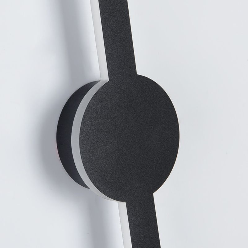 Metal Linear Shape Wall Mount Lighting Modern 1-Light Wall Mount Light Fixture in Black