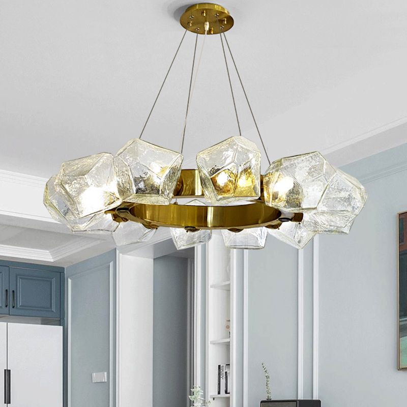 Estilo moderno 12 luces lámpara lámpara de lámpara forma irregular vidrio colgante luz