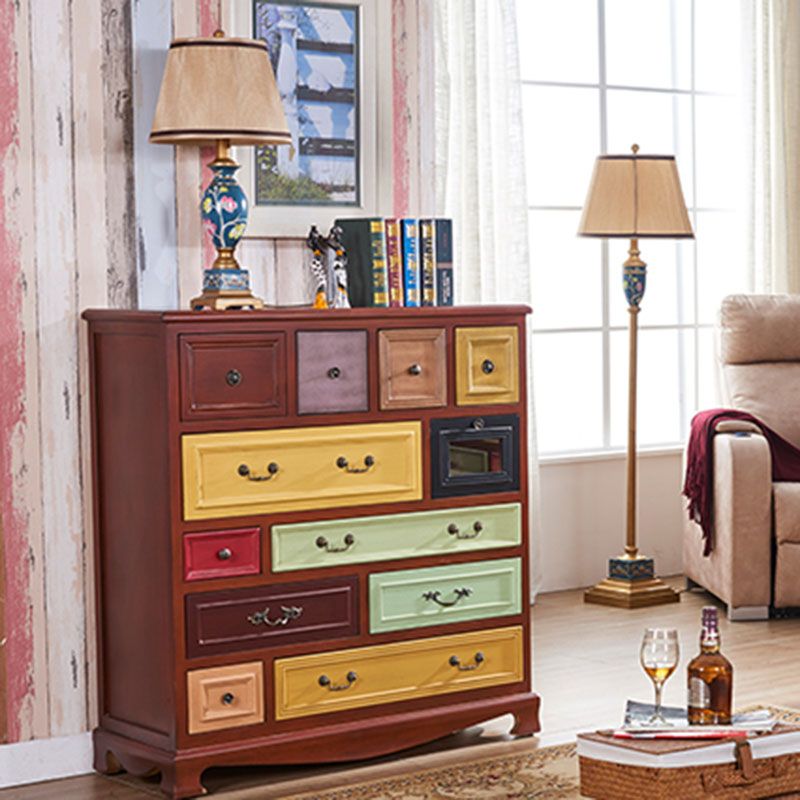 Coastal Storage Chest Dresser Solid Wood Dresser with 7/8/10/12 Drawers