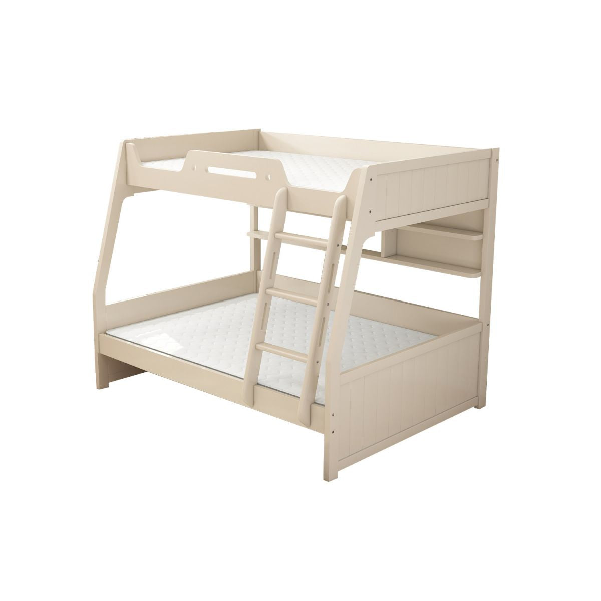 Contemporary Wood White Mattress Included with Drawers Rectangular Bunk Bed