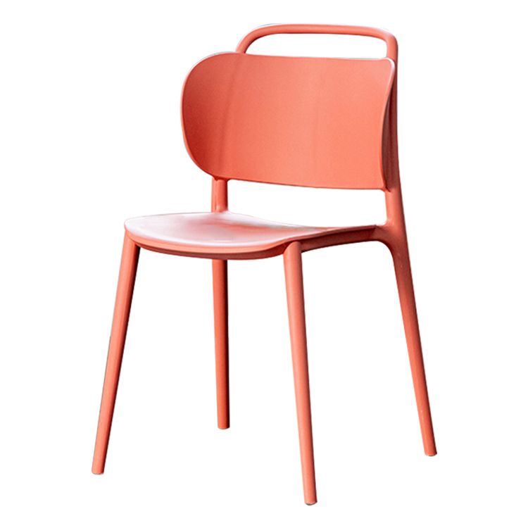 Chaise de salle à manger en plastique moderne, chaise sans bras latérale à dossier ouvert pour la cuisine