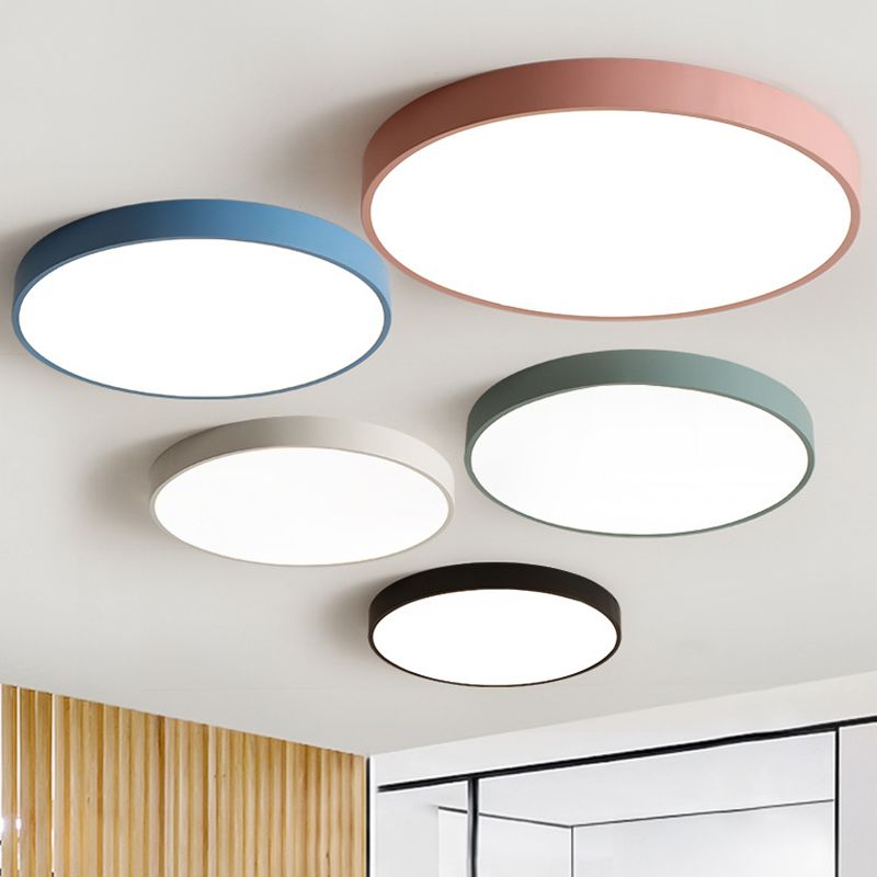 Round Flushmount Lights Macaron Acrylic Ceiling Mounted Fixture for Living Room
