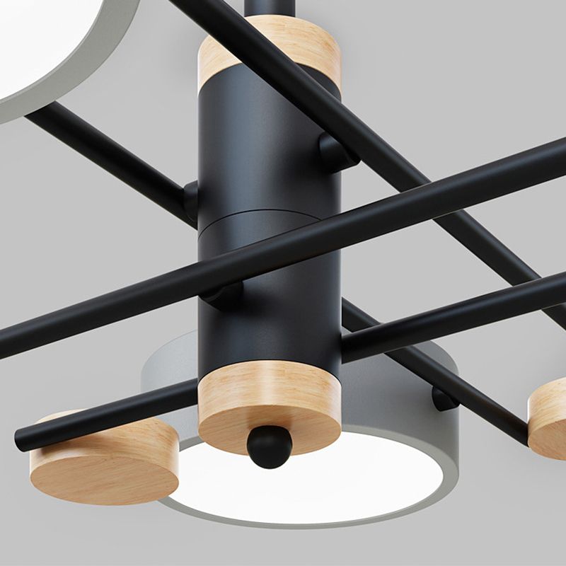 Nordic Starburst Chandelier Lighting Fixture Metal Living Room LED Ceiling Chandelier