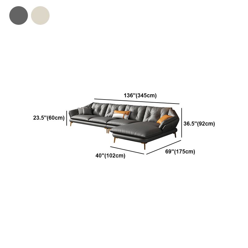 4 Seater Sofa & Chaise Stain Resistant Sofa with Bolster Pillows