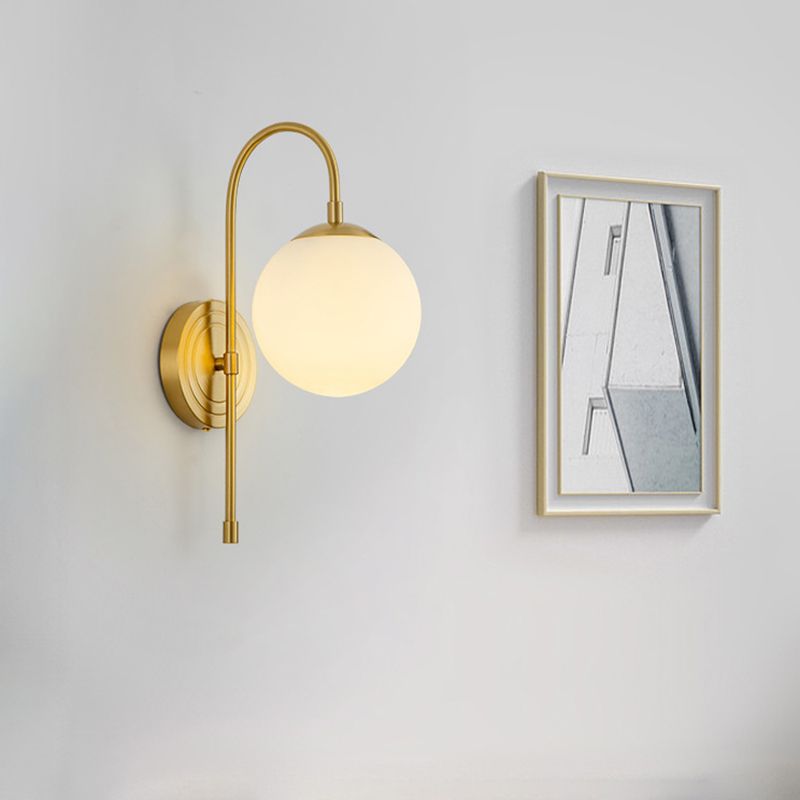 Nordic Style Copper Vanity Light Ball Shape Vanity Lamp for Shower Room