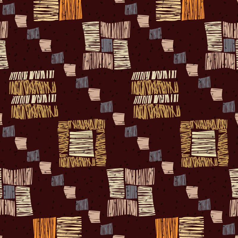 Boho Grid Print Wallpaper Murals Coffee Stain Resistant Wall Covering for Bedroom