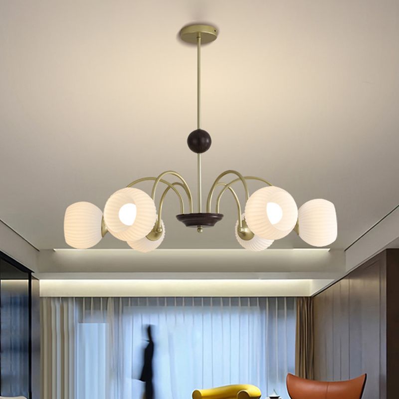 Contemporary Nordic Hanging Light Globe Glass Chandelier for Living Room