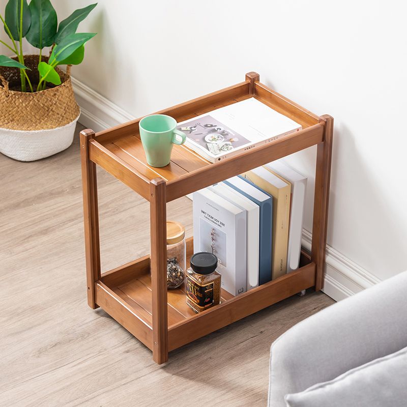 Contemporary Rectangular Side Table Brown Sofa Side Accent Table