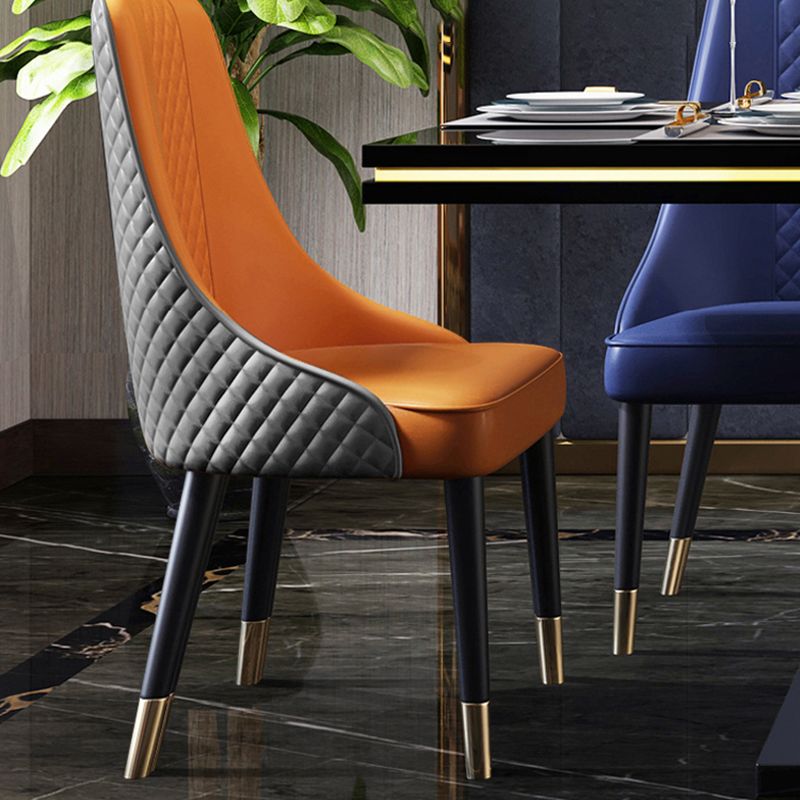 Chaises de salle à manger de style nordique glamour, chaise d'appoint en bois sans accoudoirs pour cuisine (Ensemble de 2)