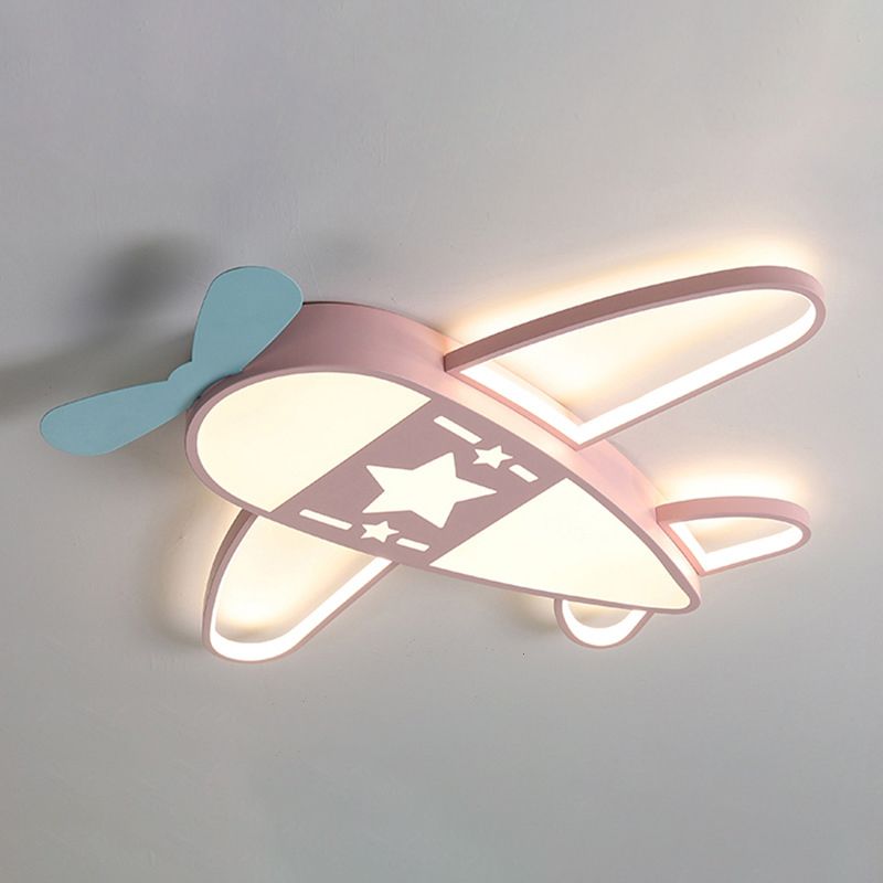 Propeller Plane plafondlamp van metaal en acryl voor kinderkamer