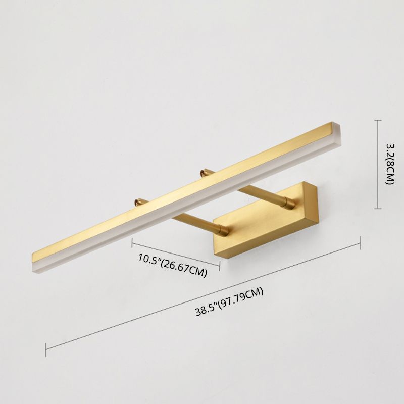 Modern Minimalist Minimalist Acrilico per vanità montate in rame Acrilico 1 Light Wall Light Freedurs