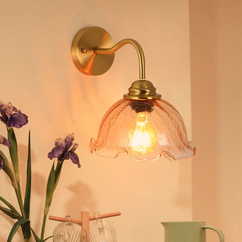 Modern Style Flower Shaped Wall Mounted Lamp Metal 1 Light Wall Lighting Fixtures