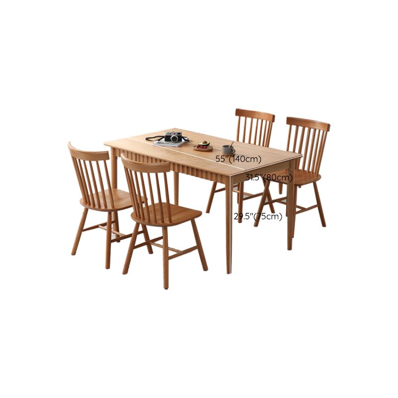 1/4/5 Pieces Dining Room Furniture Set Solid Wood Table and Bench Set
