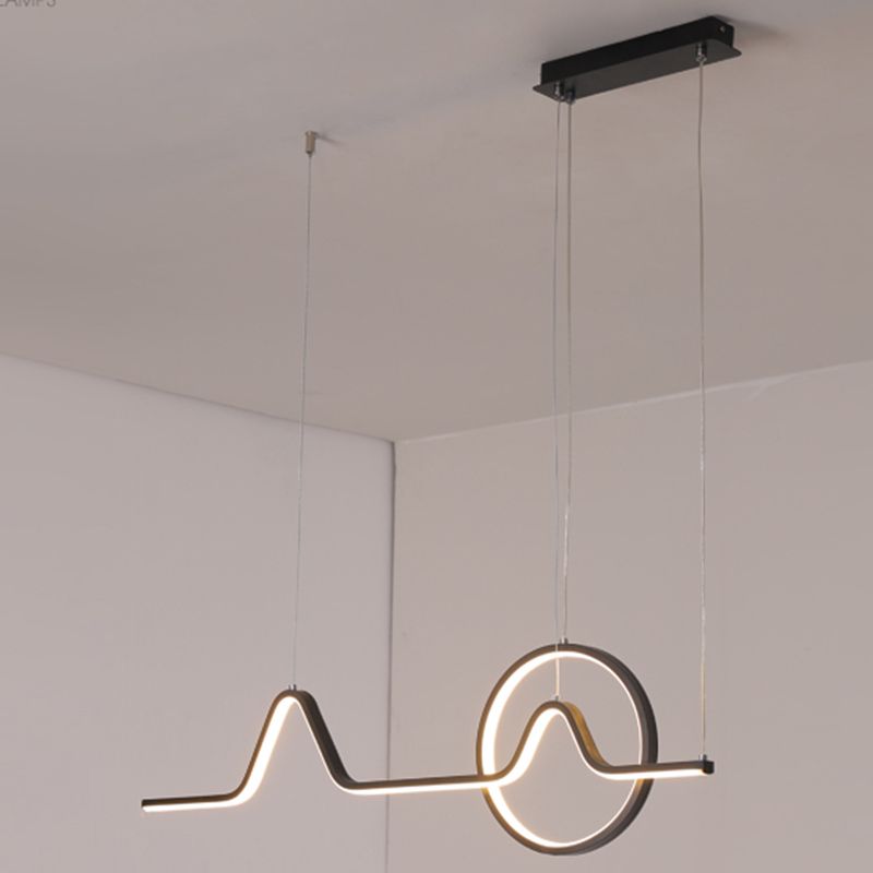 Linear Shape Island Pendants Contemporary Metal 2 Light Pendant Lighting Fixtures