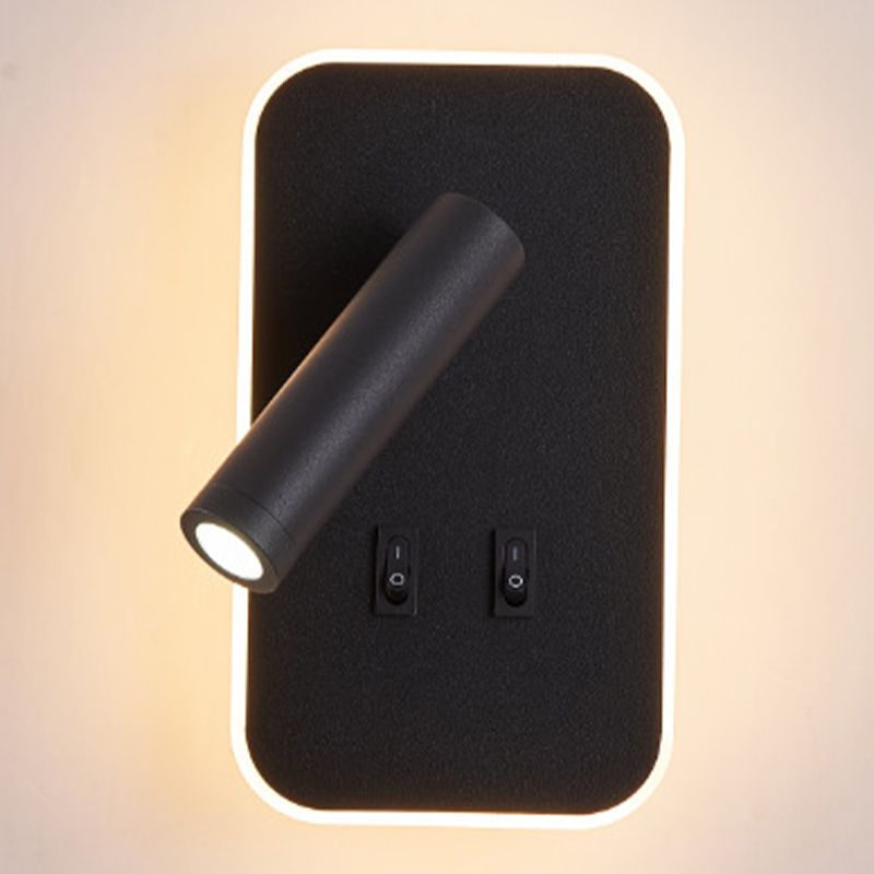 Modern Concise LED Reading Wall Lamp Iron Geometric Wall Light with Acrylic Shade