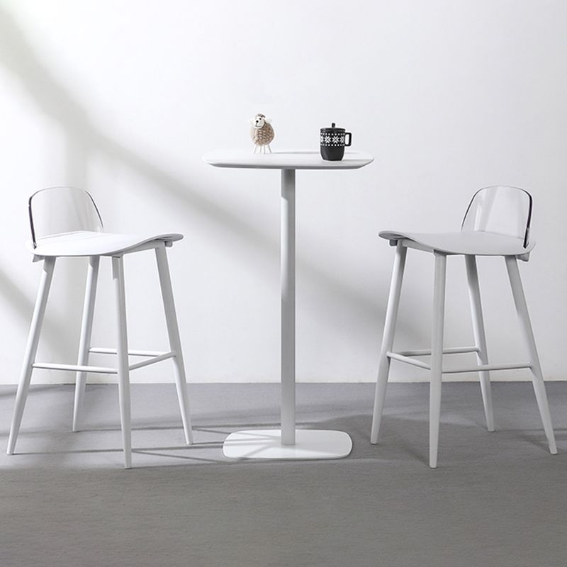 Nordic Armless Backrest Counter Stool Iron Cafe Bar Stool with Acrylic Seat
