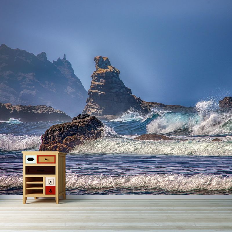 Huge Sea Mural Decal Decorative Modern Style Moisture Resistant Bathroom Wall Murals