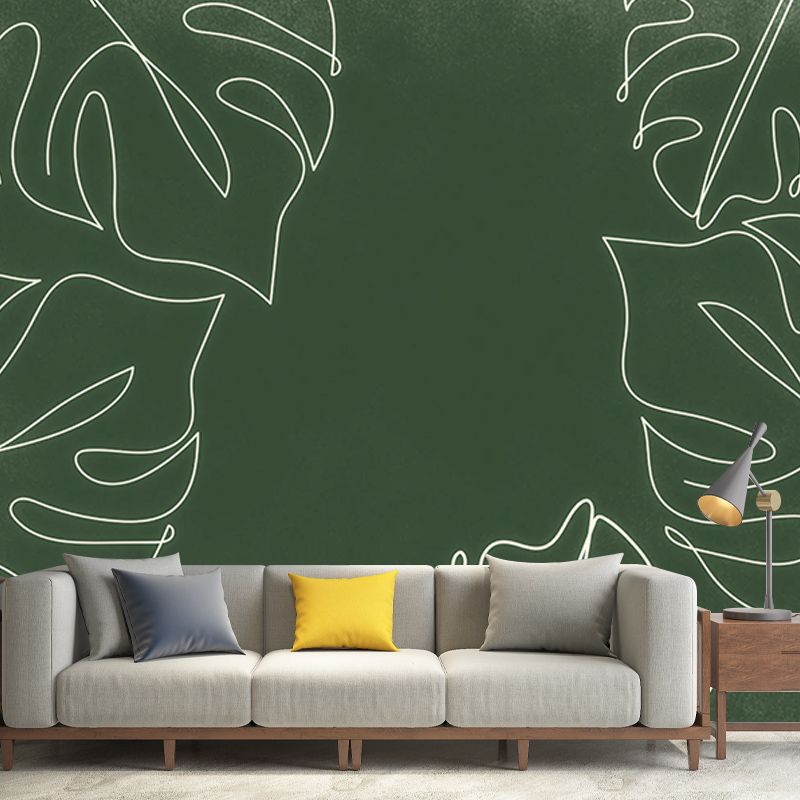 Monstera Resistant Mural Wallpaper Environment Friendly Sleeping Room Wall Mural