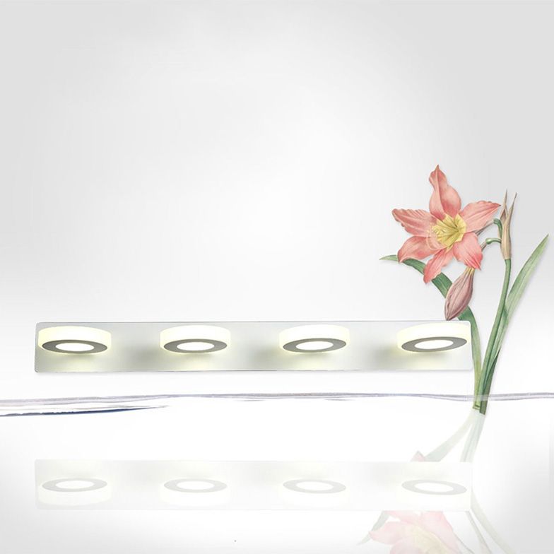 Round Shape Metal Wall Lighting Modern Multi Lights Mirror Wall Mounted Lighting in White