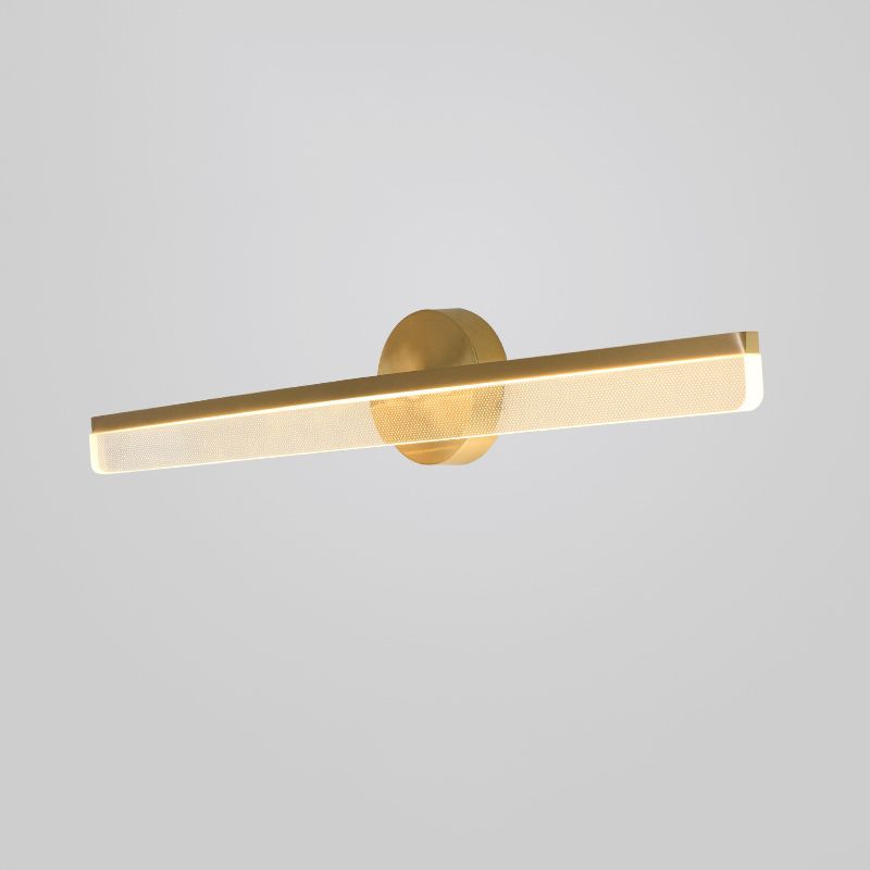 Modern Brass Wall Mounted Mirror Front Lamp LED Rectangle Vanity Lighting for Dressing Table