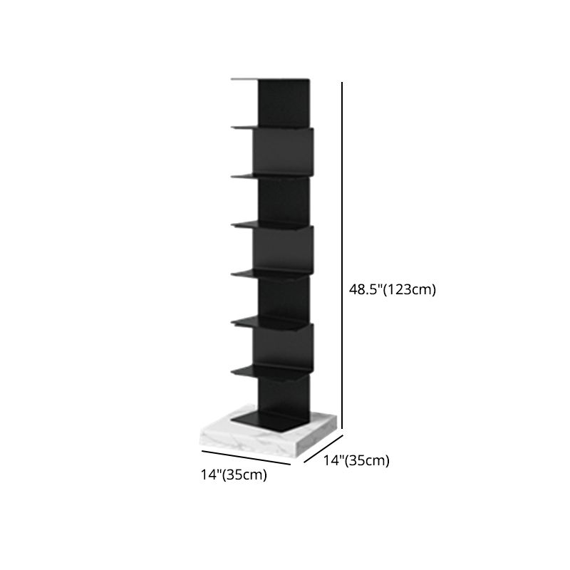 Modern Style Vertical Bookshelf Closed Back Metal Bookcase for Home