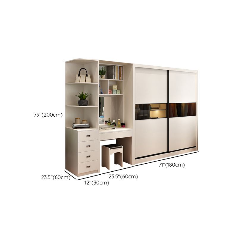 Contemporary Home Engineered Wood Wardrobe Freestanding Wardrobe Closet