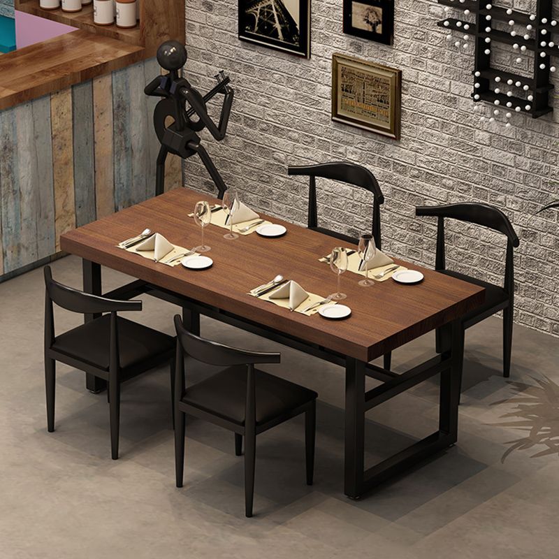 Industrial 1/3/5/7 Pieces Dining Set Rectangle Pine Wood Dining Table for Cafe