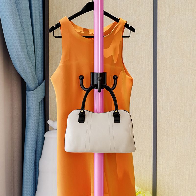 Leisure Hall Tree Solid Color Multi Coat Hooks Metal Coat Rack