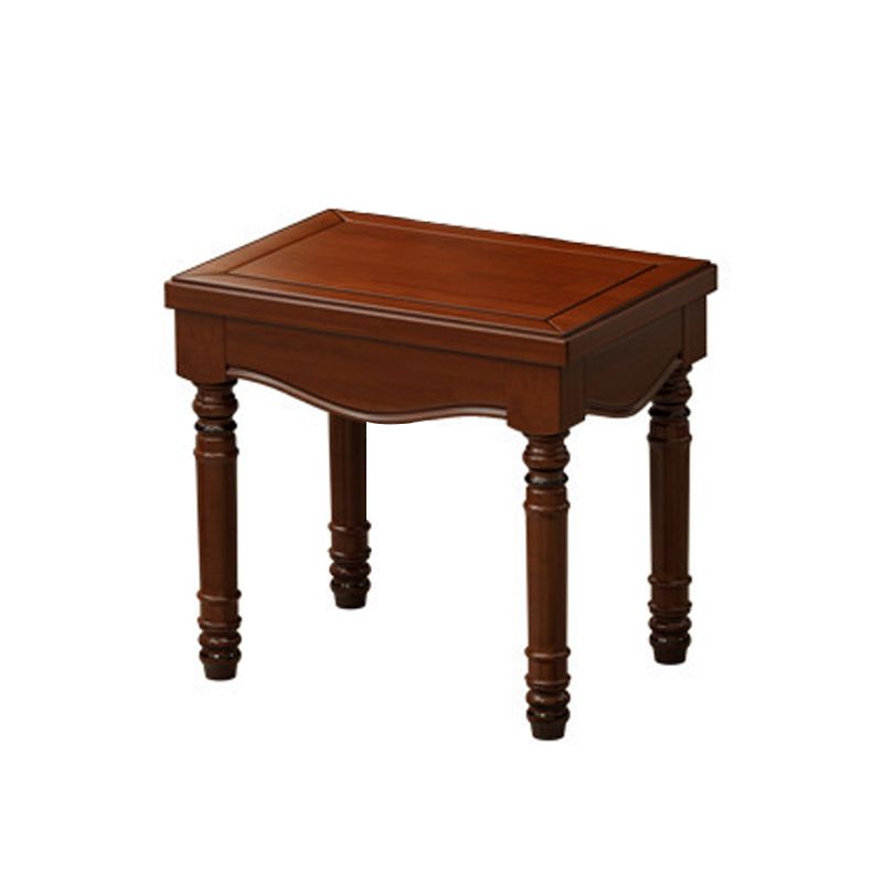 Traditional Mirrored Vanity Set Solid Wood Dressing Table with Stool