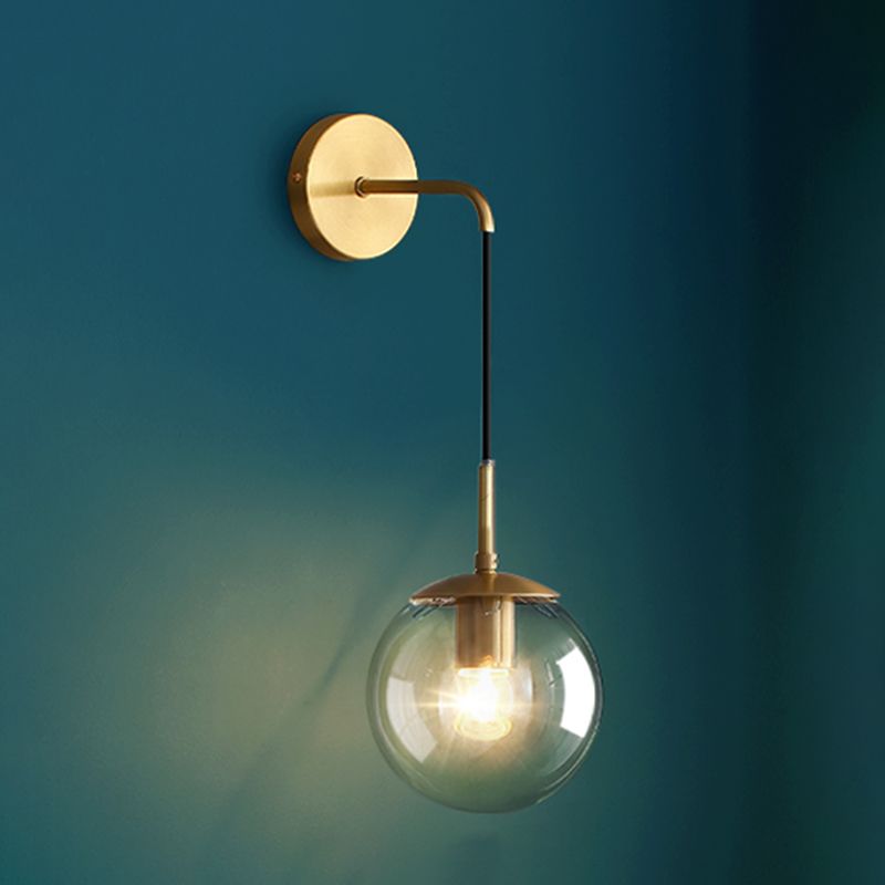 Sala de estar simple lámparas de apliques 1 iluminación de pared de vidrio de bulbo