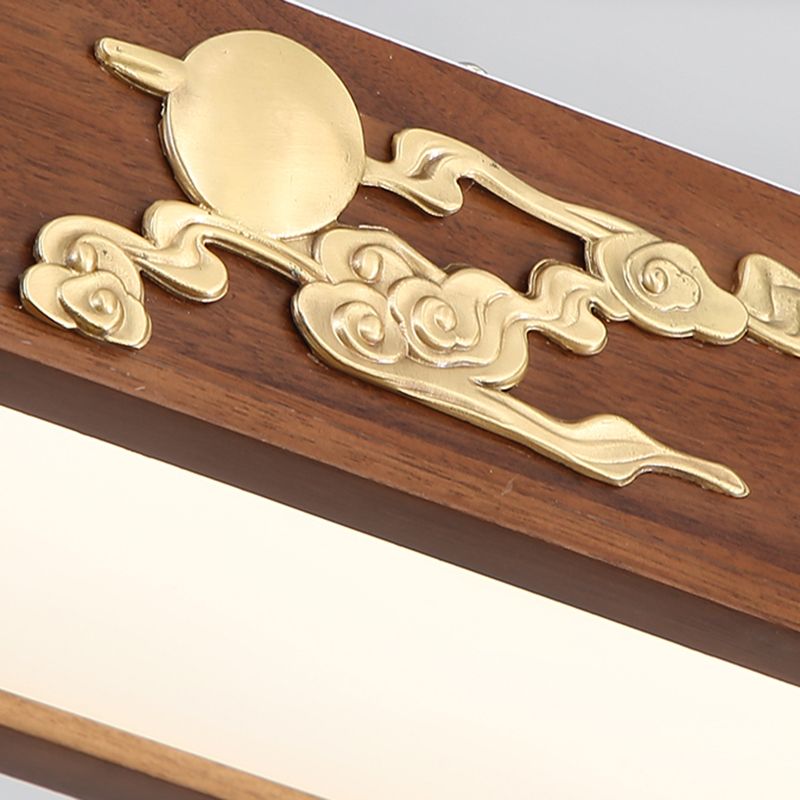 Luz de techo de isla geométrica de cocina moderna de madera ligera de madera ligera