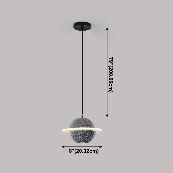Éclairage à boule de ciment moderne Light Light 8W LED LED Single Head Drop Light pour la chambre