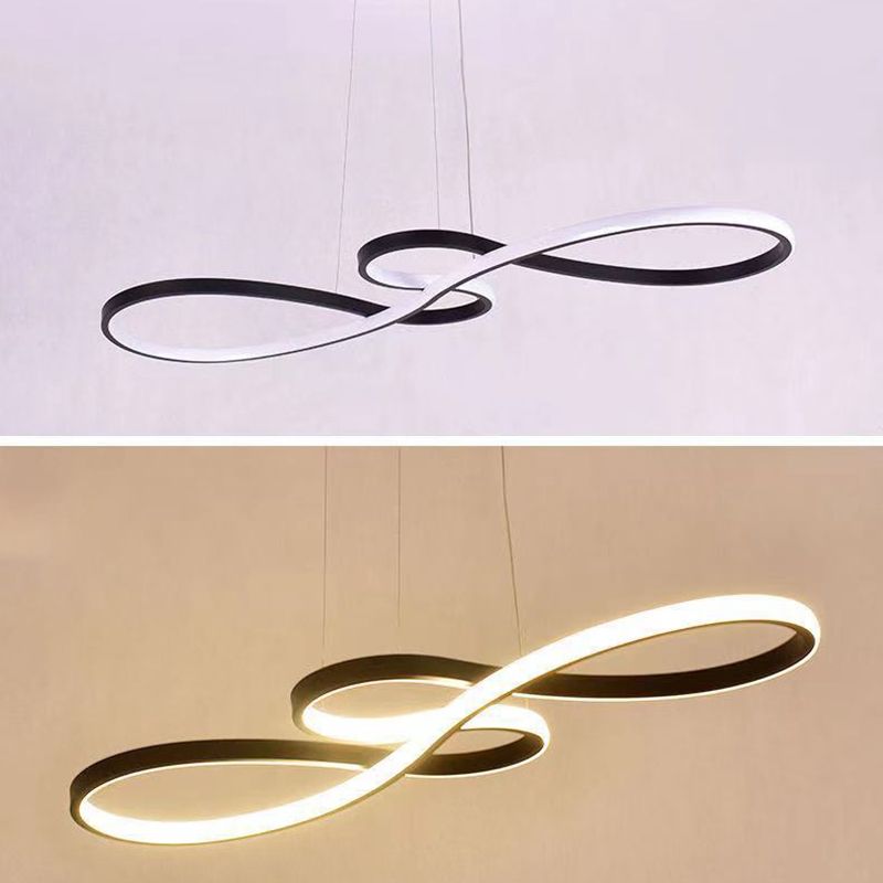 Silicone Linear LED Pendant Light in Modern Concise Style Aluminium Indoor Hanging Lamp