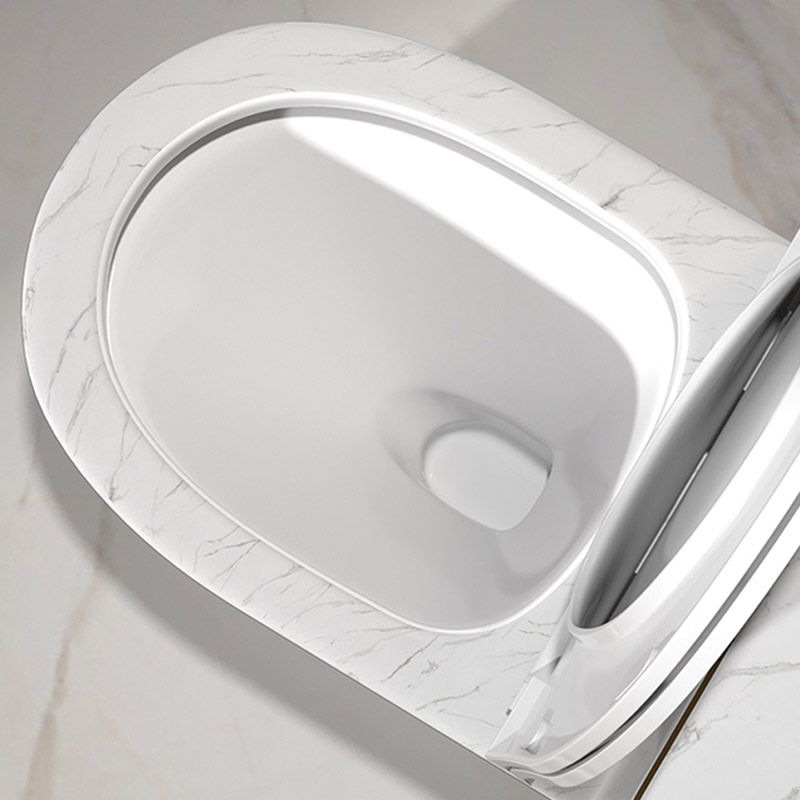 Traditional All-In-One Toilet Bowl Siphon Jet Toilet with Soft-Close Seat for Bathroom