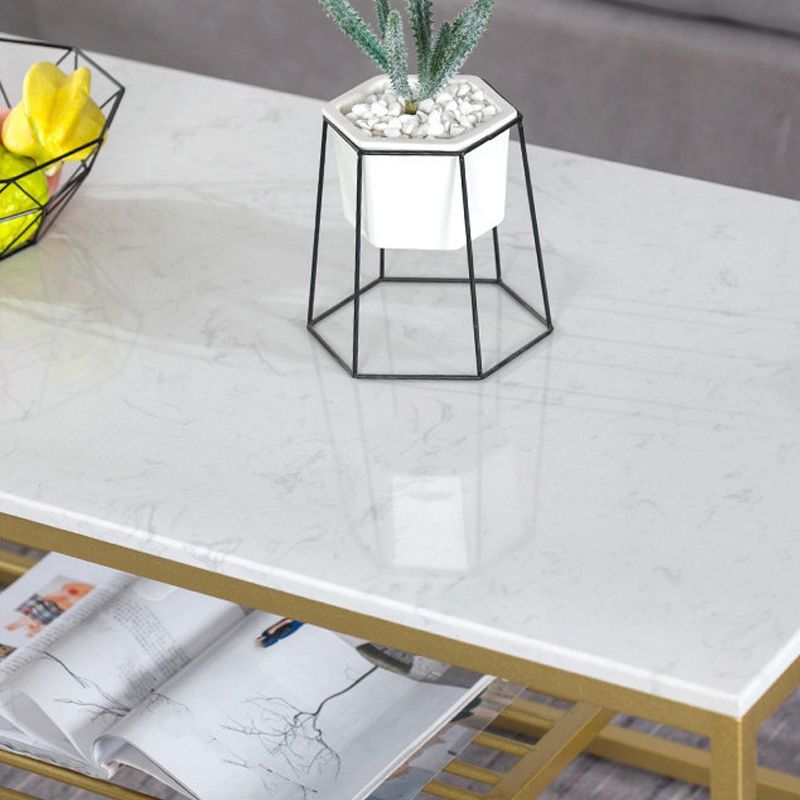 Glam Rectangular Coffee Table Frame 1 Coffee Table for Living Room