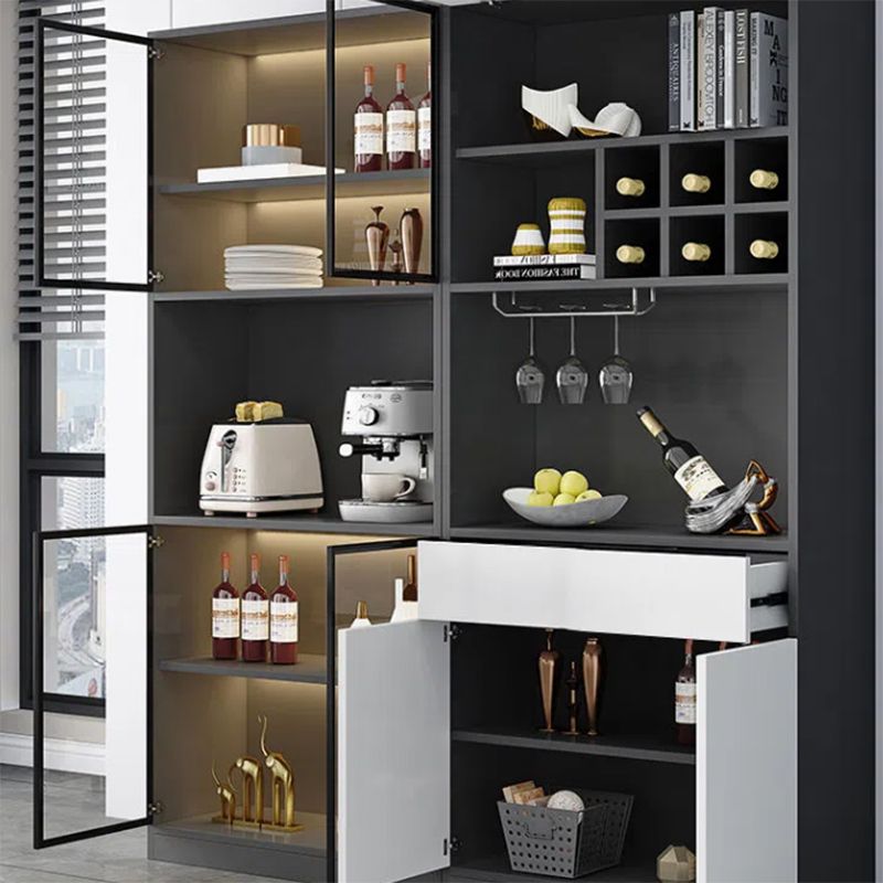 Modern Dining Hutch Faux Wood Buffet Cabinet with Drawers for Dining Room