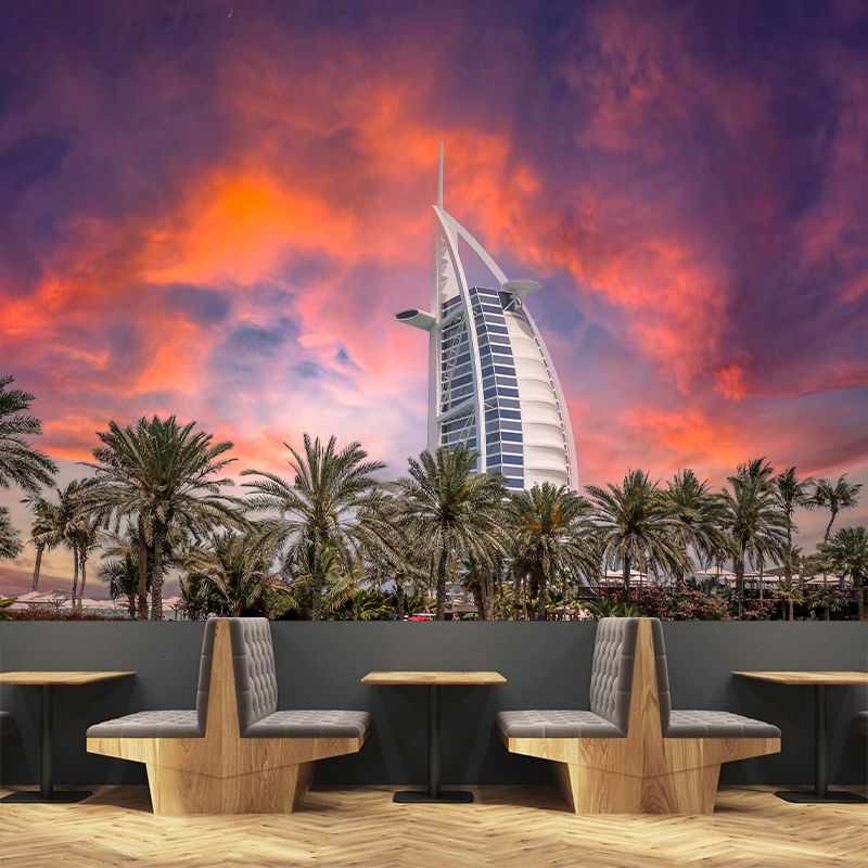 Modern Style City Mural Stain Resistant Wall Art for Living Room, Made to Measure