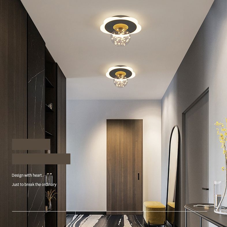 Geometrische halbbündige Leuchte, moderne, schlichte Deckenleuchte für Schlafzimmer