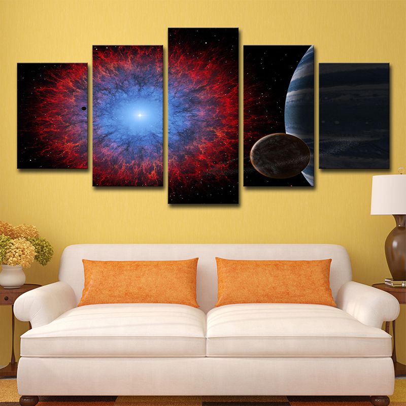 Multi-Piece Universe Planet Art Print Canvas Science Fiction Wall Decor for Home