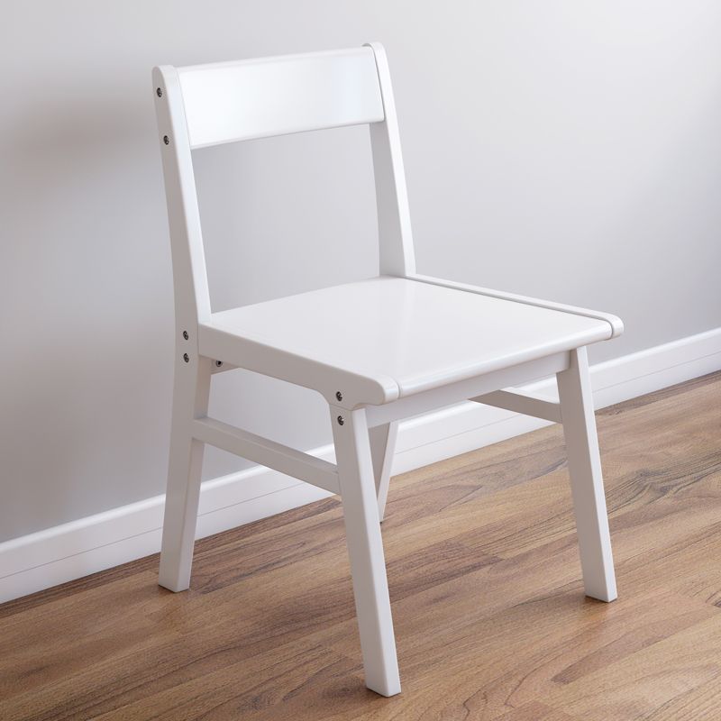 Silla de comedor sin brazos de Rubberwood, silla lateral de comedor tapizada con espalda abierta