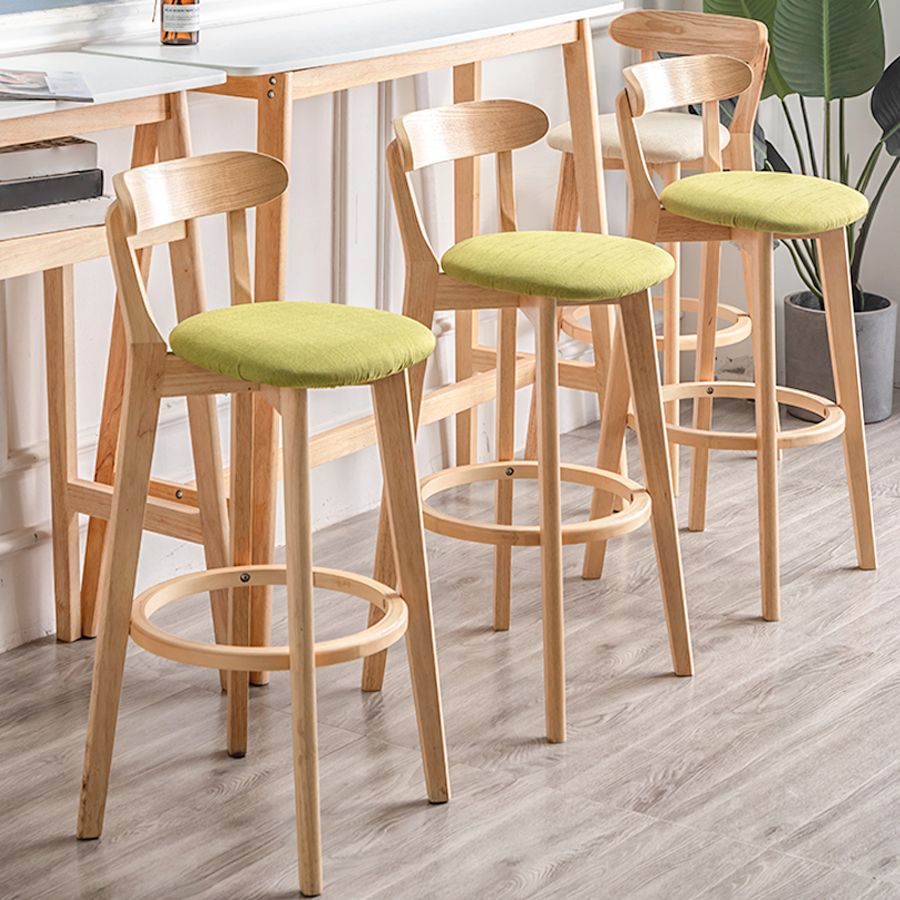 Moderner Tresenhocker ohne Armlehnen, Holz-Haushalts-Barhocker mit Kissen und Pedal
