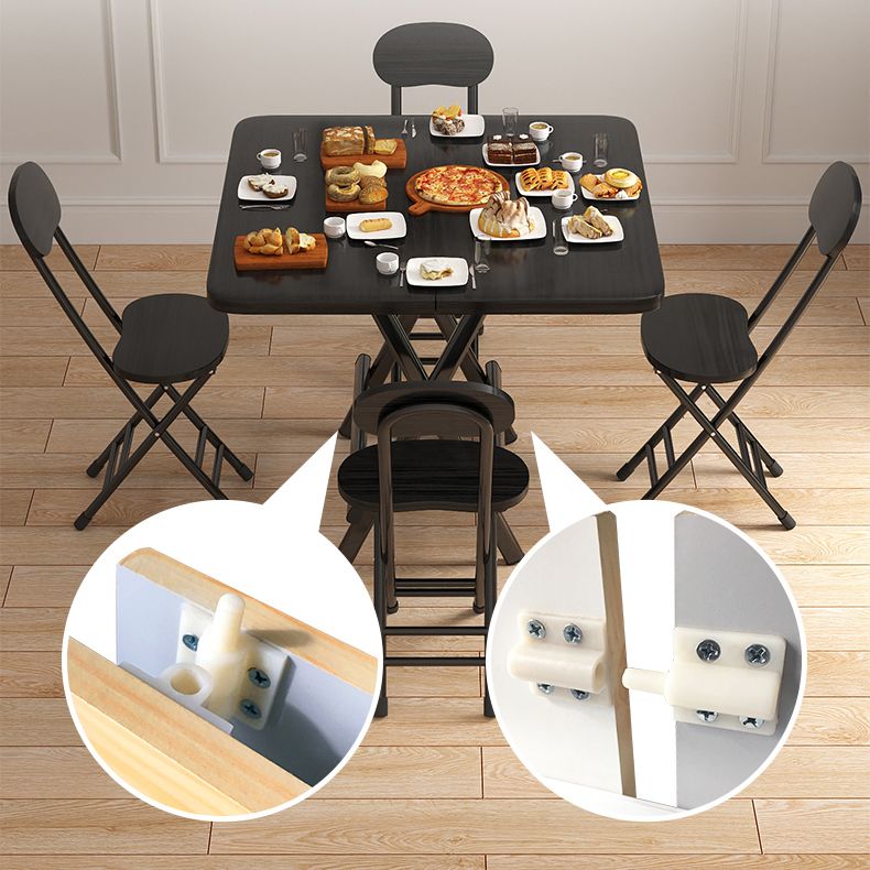 Contemporary Style Traditional Height Dining Set with Folding Table and Chairs