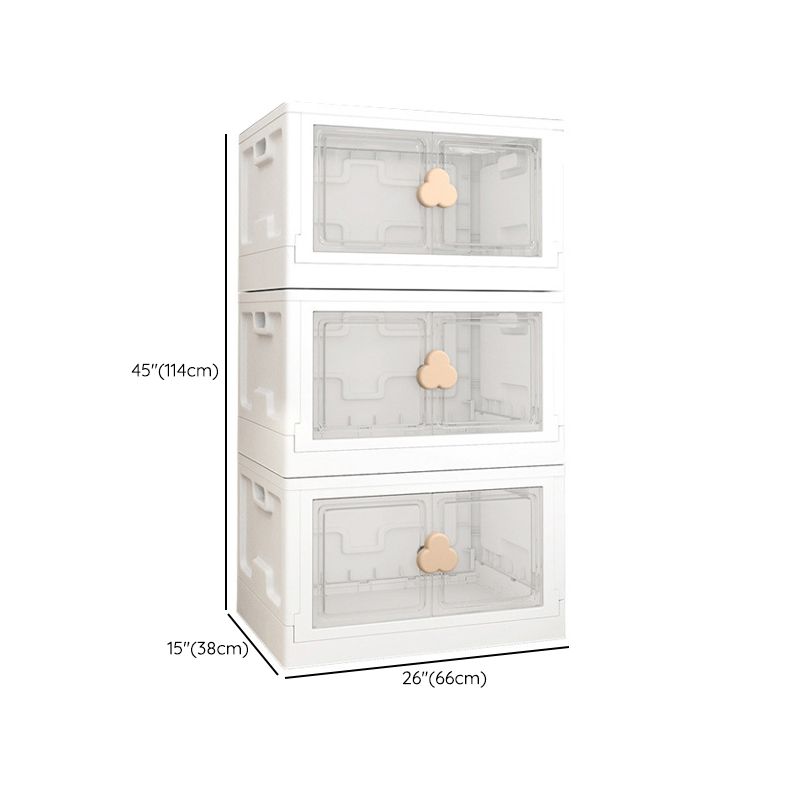 Contemporary Hinged Storage Cabinet Plastic Wardrobe Armoire