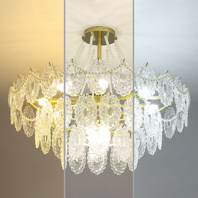 Modern Metal Ceiling Light Geometric Shape Island Lamp with Glass Shade for Bedroom