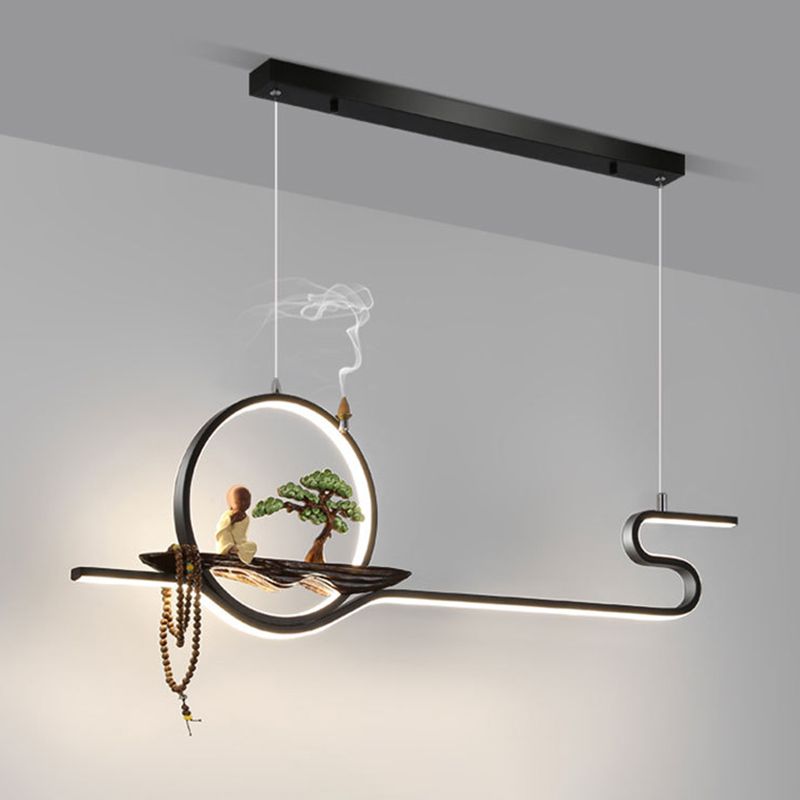 Luci a sospensione sospesa in metallo Lampade sospese lineari moderne per sala da studio