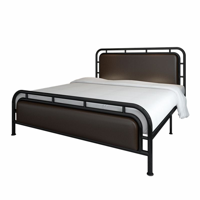 Glam Open-Frame Bed Metal and Upholstered Standard Bed, 43.3" Tall